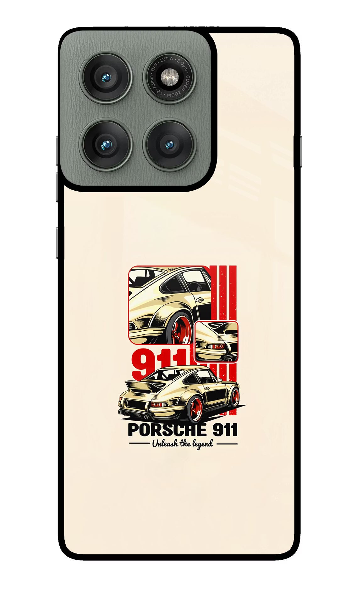 Classic Porsche 911 Moto Edge 60 Pro Glass Case