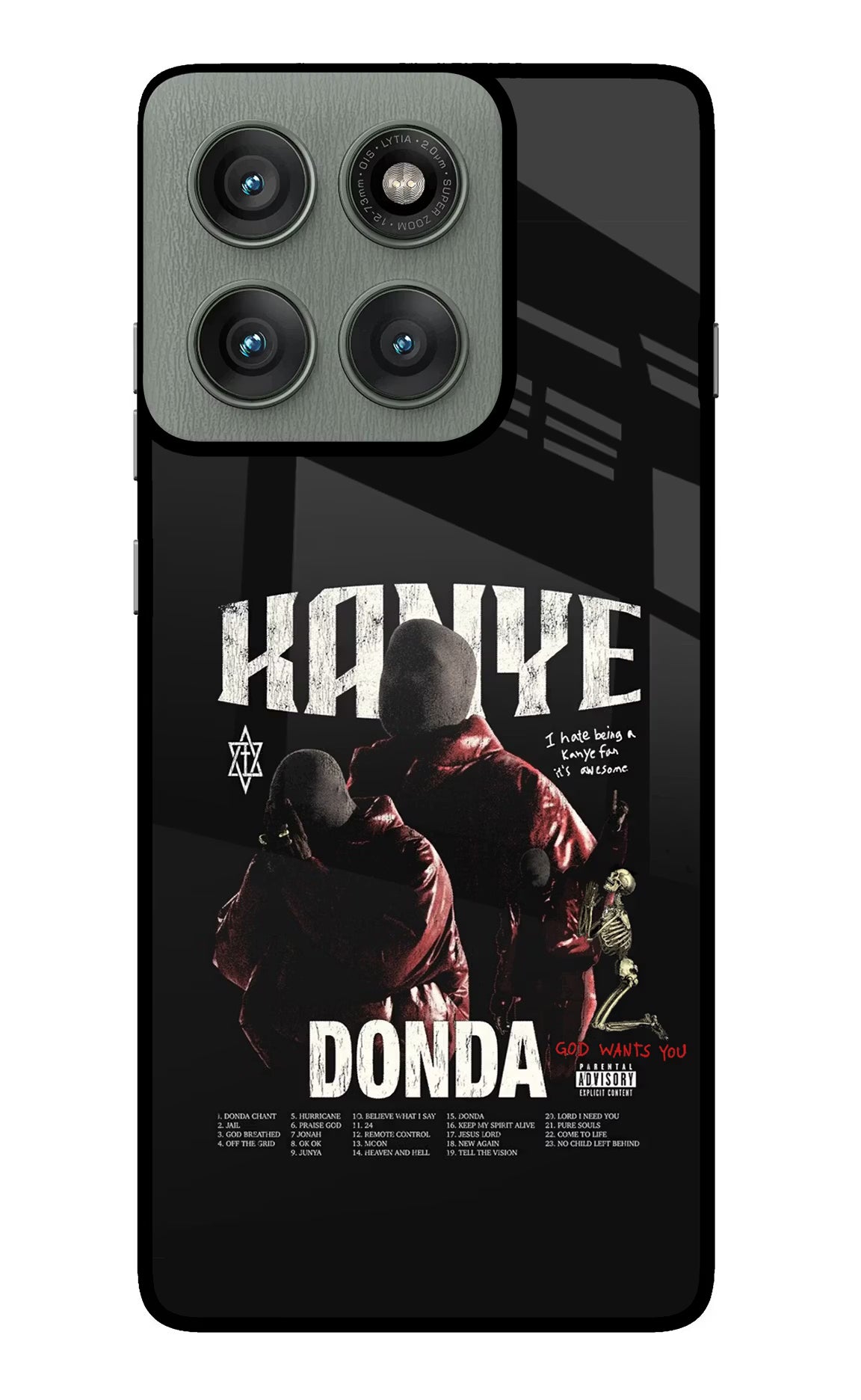 Donda Kanye West Moto Edge 60 Pro Glass Case Back Cover by Casekaro