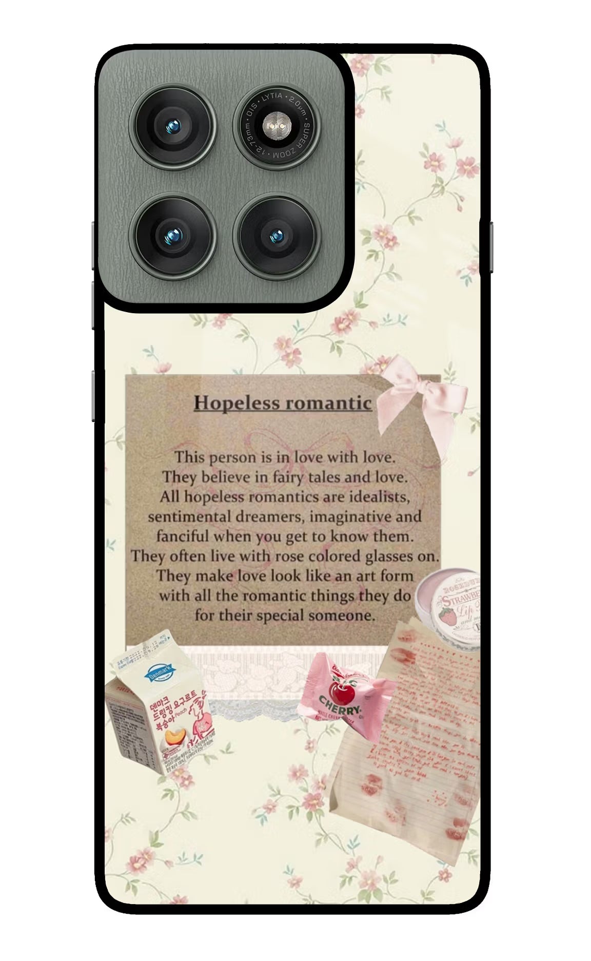Hopeless Romantic Moto Edge 60 Pro Glass Case Back Cover by Casekaro