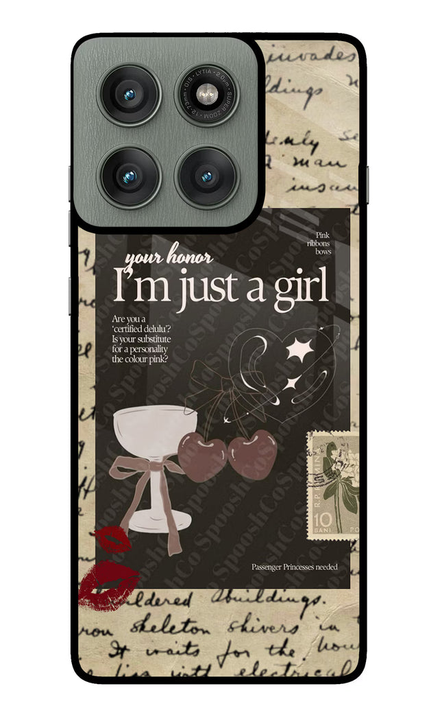 I am just a girl Moto Edge 60 Pro Glass Case