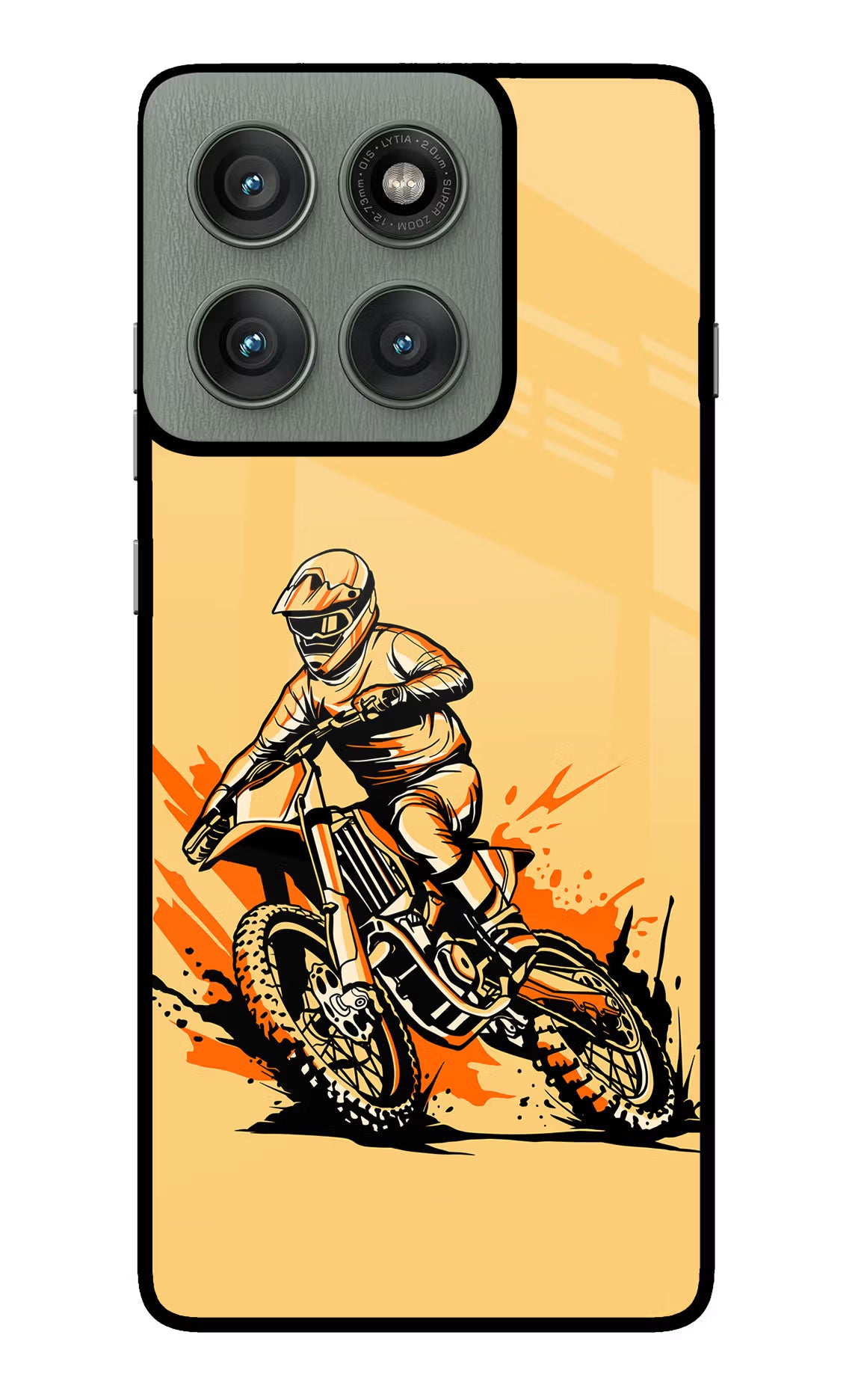 Off-Road Fury Moto Edge 60 Pro Glass Case Back Cover by Casekaro