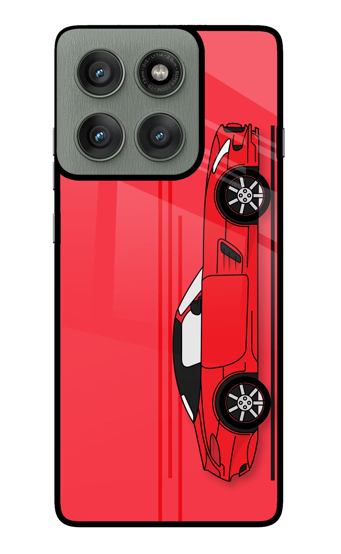 Red Velocity Moto Edge 60 Pro Glass Case Back Cover by Casekaro
