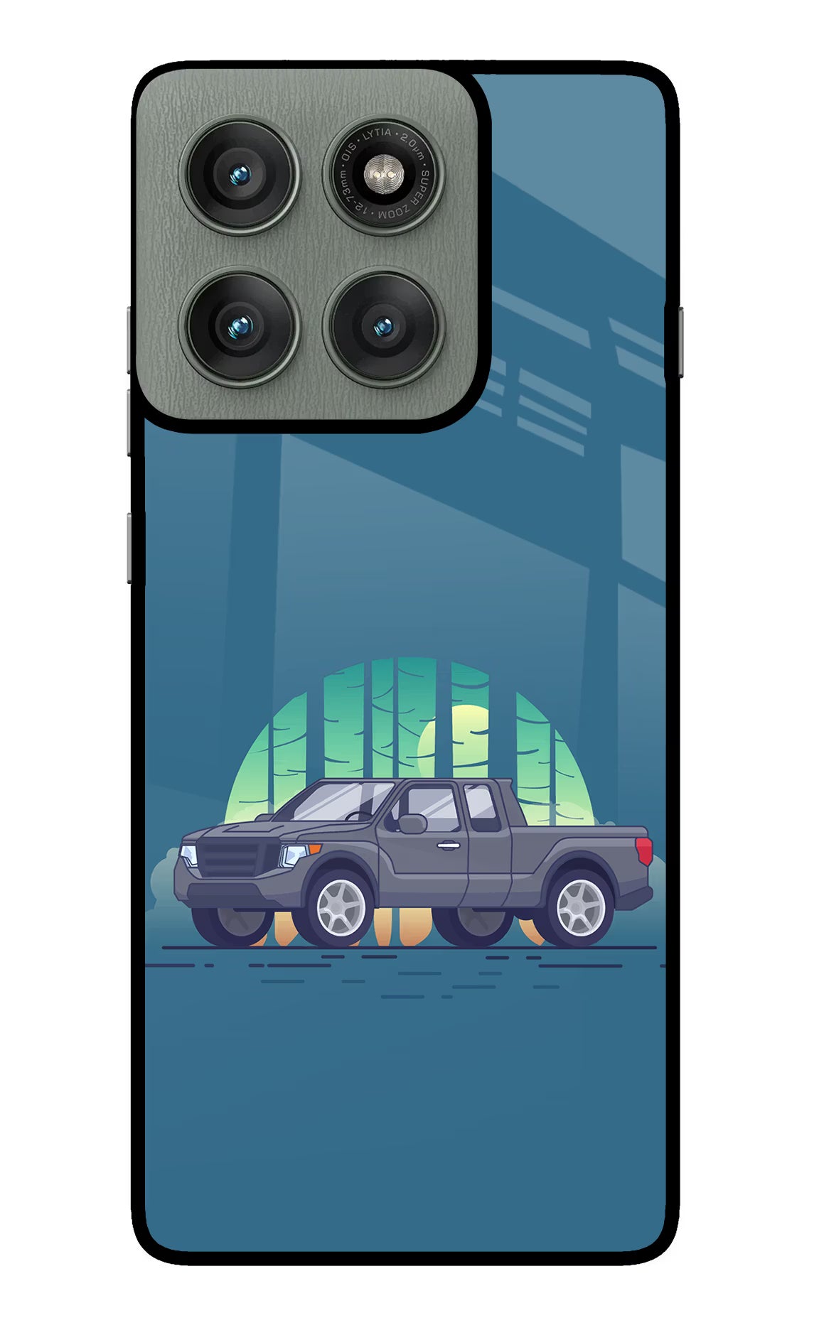 Retro Garage Vibe Moto Edge 60 Pro Glass Case Back Cover by Casekaro