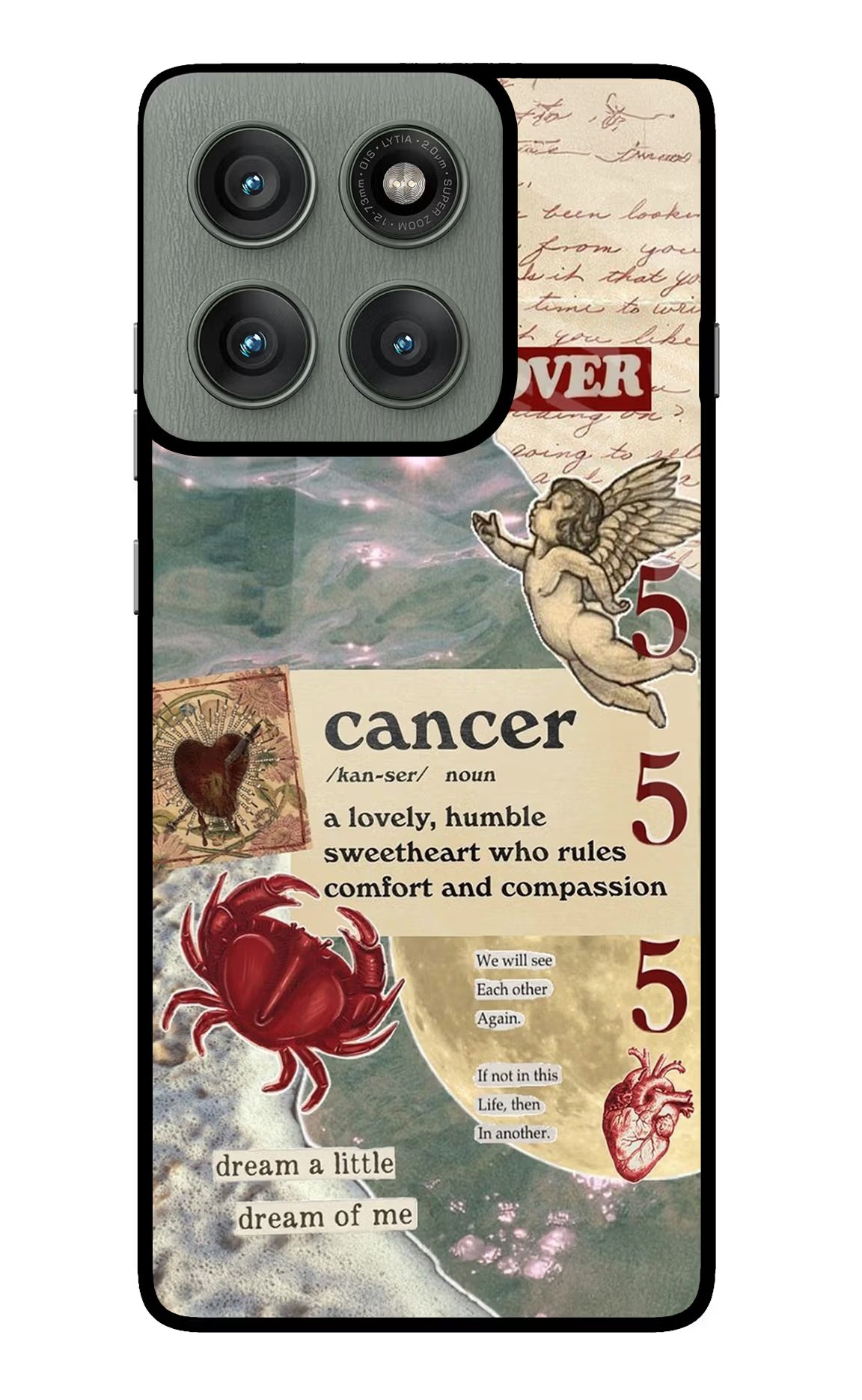 Cancer Zodiac Moto Edge 60 Pro Glass Case Back Cover by Casekaro