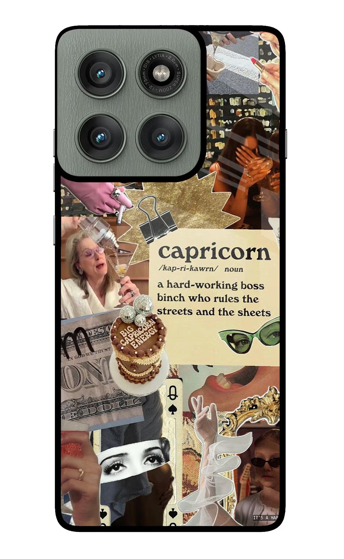 Capricorn Zodiac Moto Edge 60 Pro Glass Case Back Cover by Casekaro