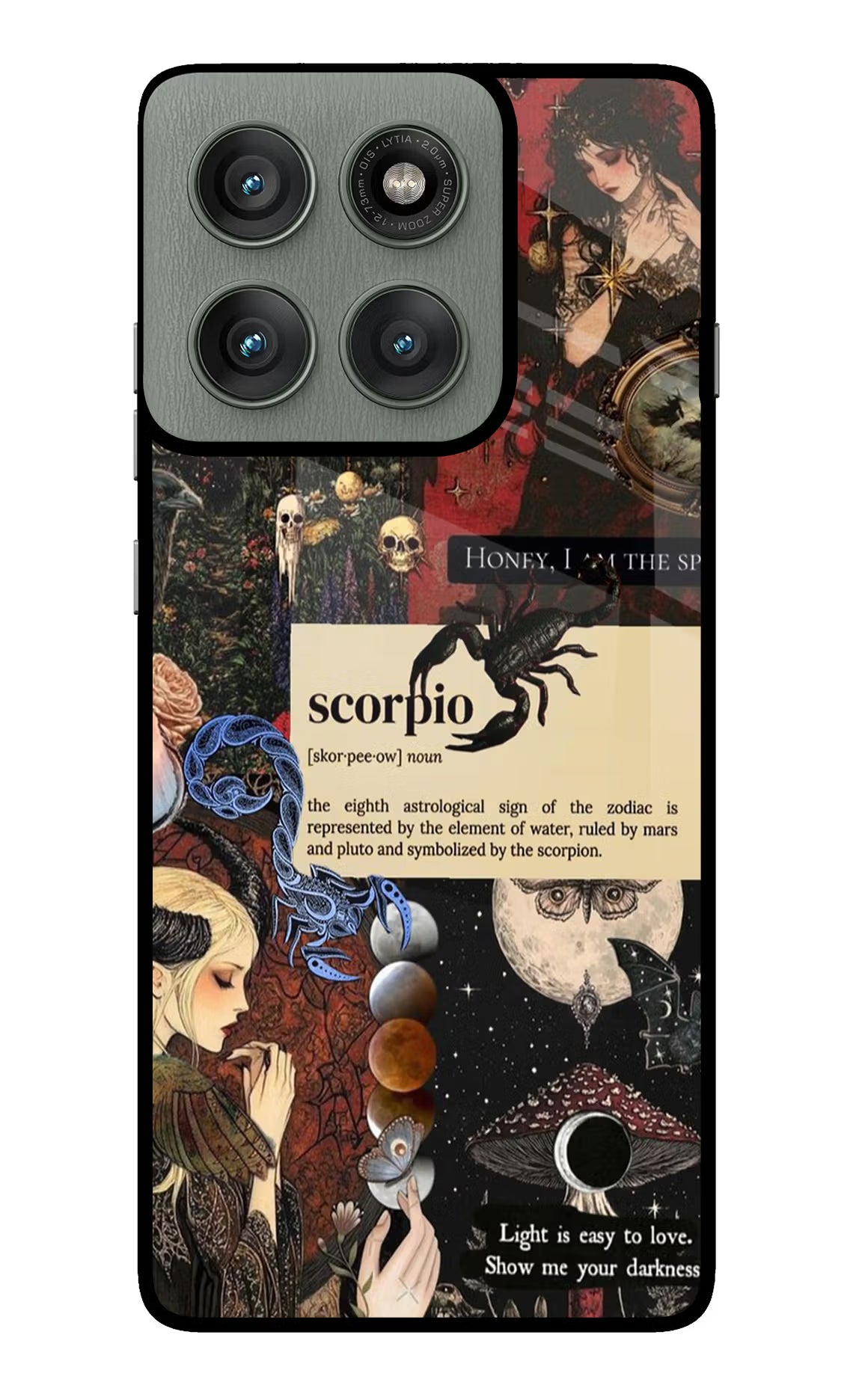 Scorpio Zodiac Moto Edge 60 Pro Glass Case Back Cover by Casekaro