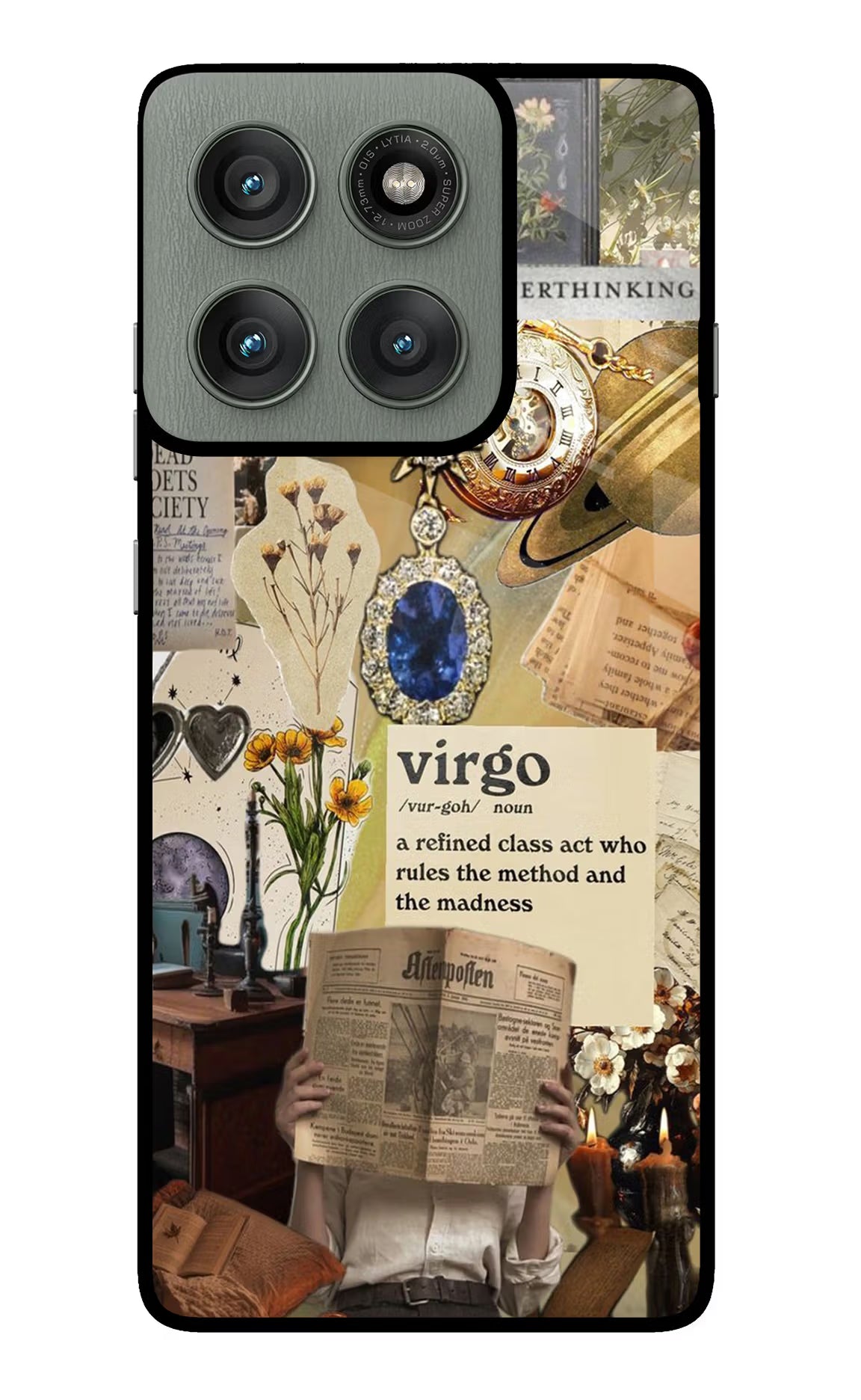 Virgo Zodiac Moto Edge 60 Pro Glass Case Back Cover by Casekaro