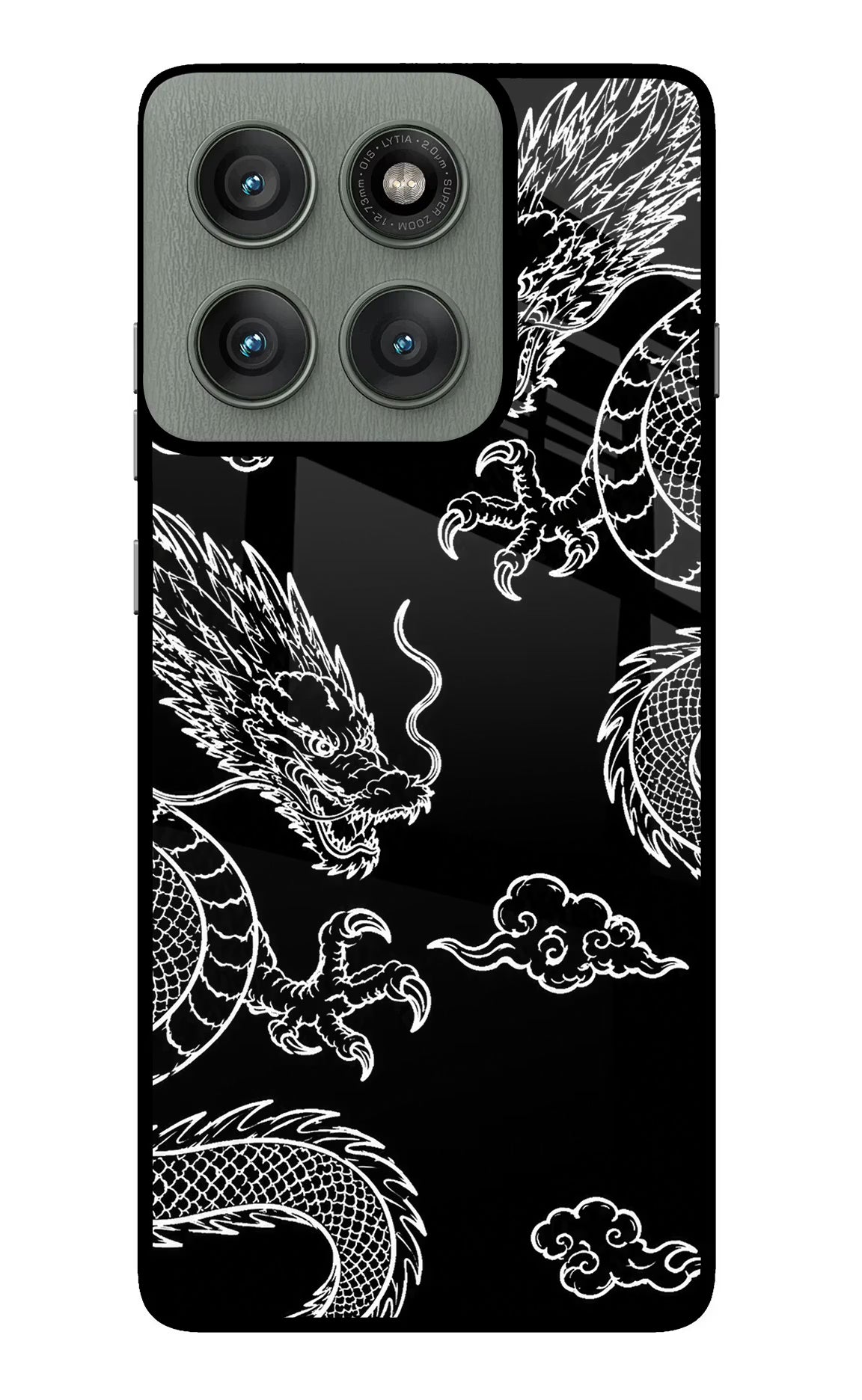Twin Dragons Moto Edge 60 Pro Glass Case Back Cover by Casekaro
