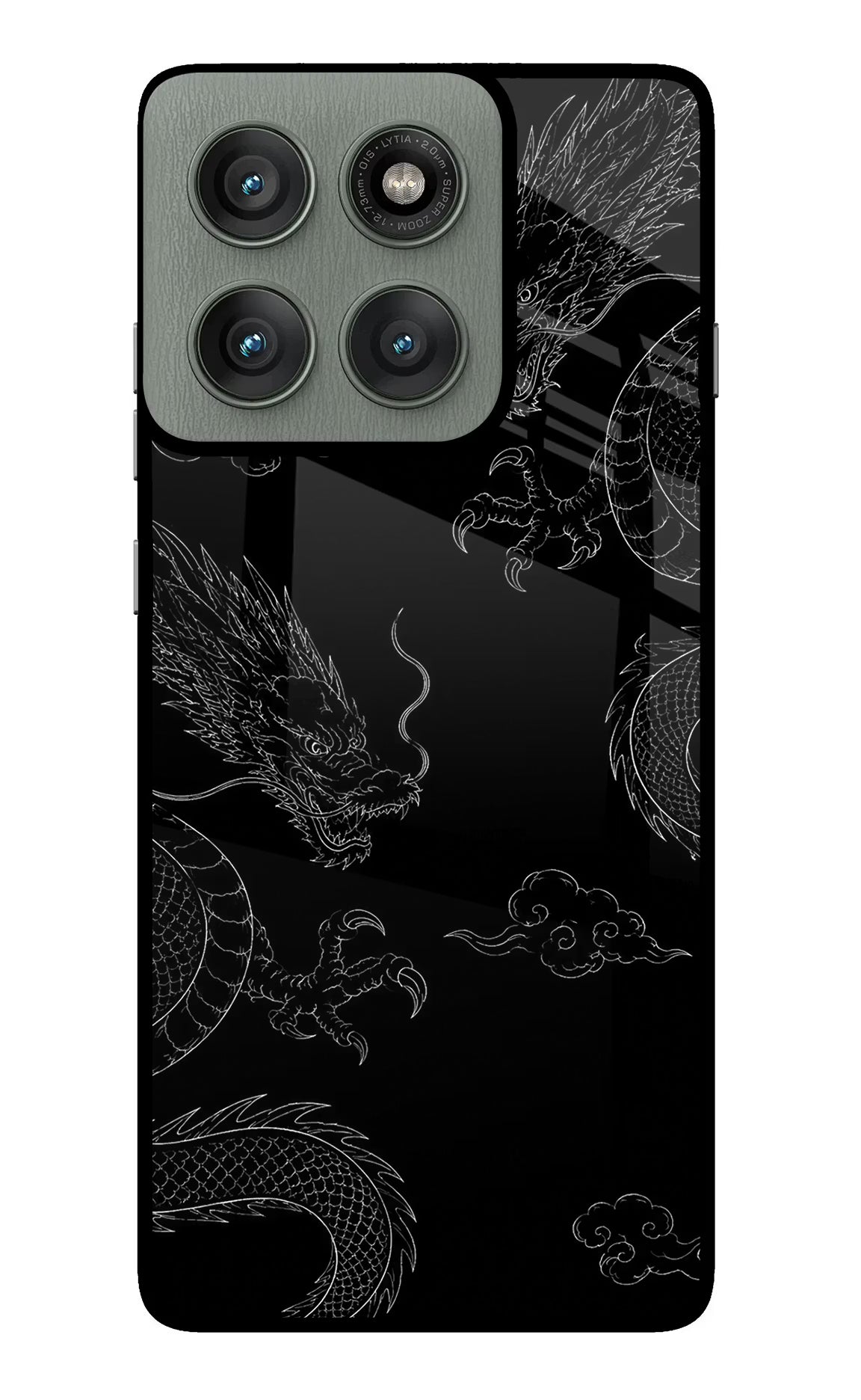 Twin Dragons Moto Edge 60 Pro Glass Case Back Cover by Casekaro