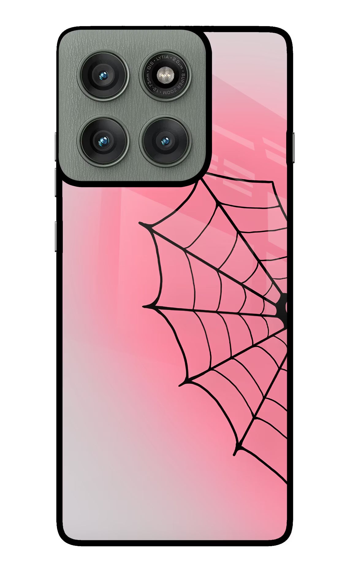 Pink Web Moto Edge 60 Pro Glass Case
