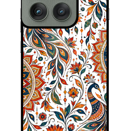 White Mayura Moto Edge 60 Pro Glass Case