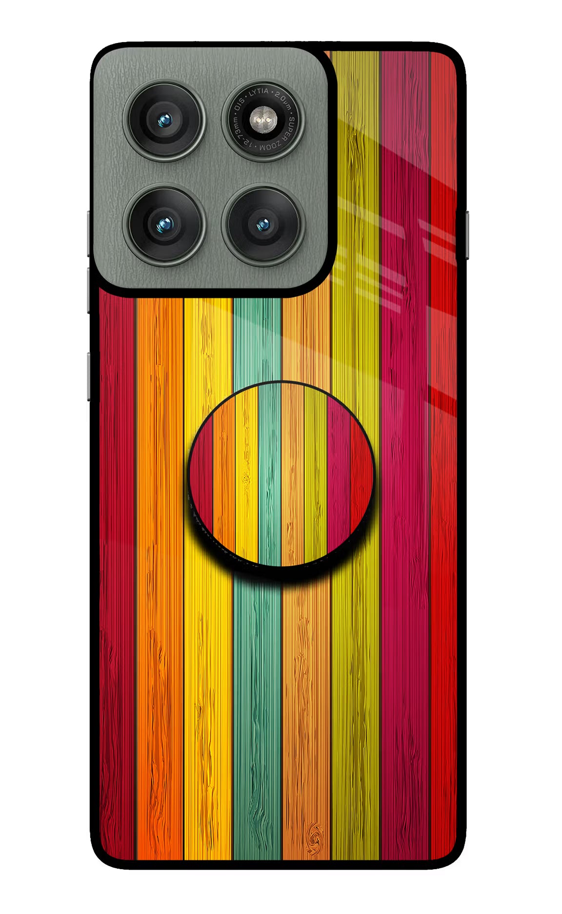 Multicolor Wooden Moto Edge 60 Pro Pop Case by Casekaro