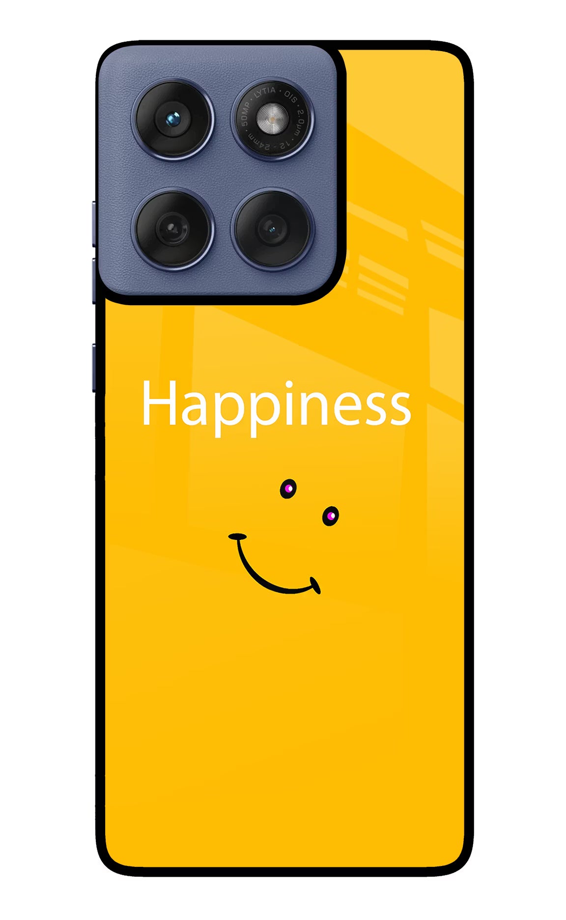 Happiness With Smiley Moto Edge 60 Fusion Glass Case Back Cover by Casekaro