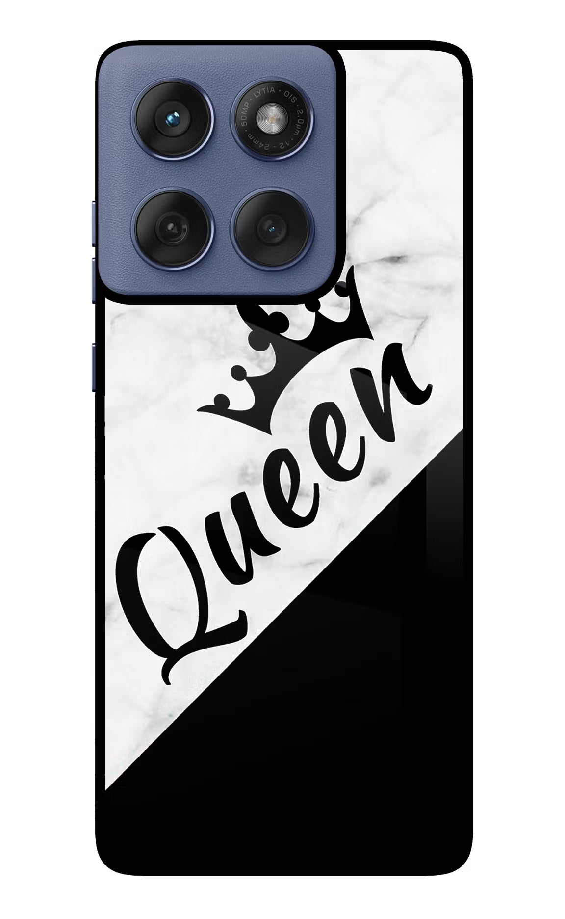 Queen Moto Edge 60 Fusion Glass Case Back Cover by Casekaro