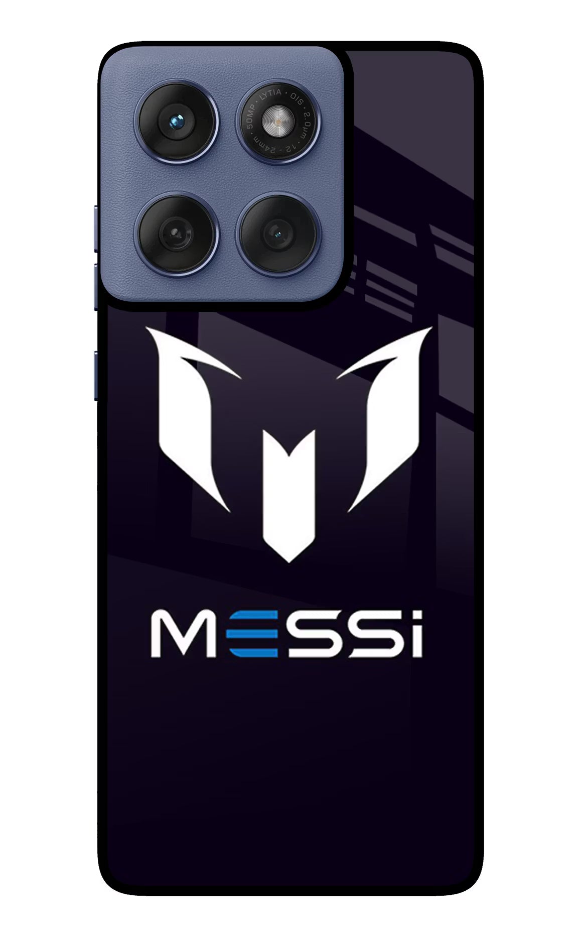 Messi Logo Moto Edge 60 Fusion Glass Case Back Cover by Casekaro