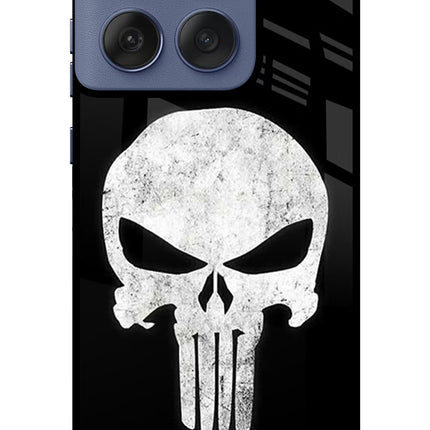 Punisher Skull Moto Edge 60 Fusion Glass Case Back Cover by Casekaro