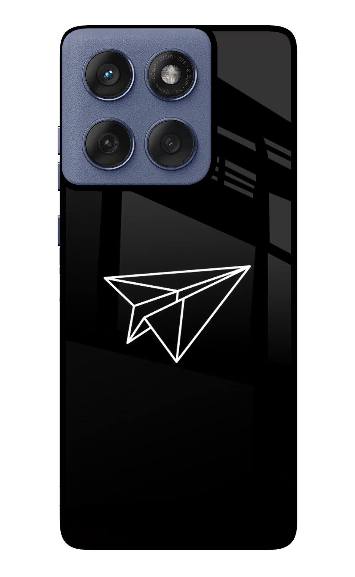 Paper Plane White Moto Edge 60 Fusion Glass Case Back Cover by Casekaro