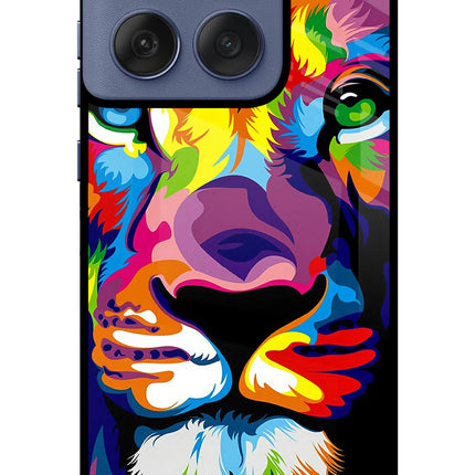 Lion Moto Edge 60 Fusion Glass Case Back Cover by Casekaro