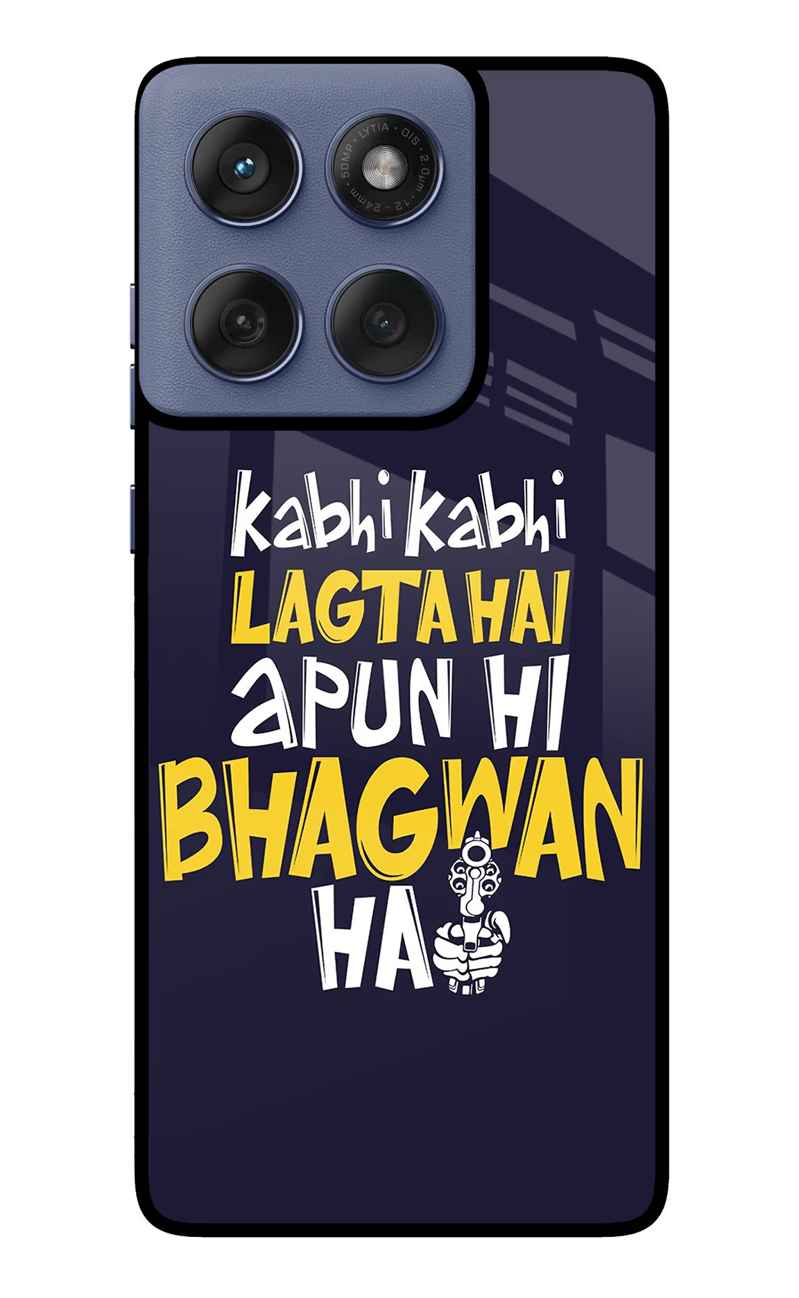Kabhi Kabhi Lagta Hai Apun Hi Bhagwan Hai Moto Edge 60 Fusion Glass Case Back Cover by Casekaro