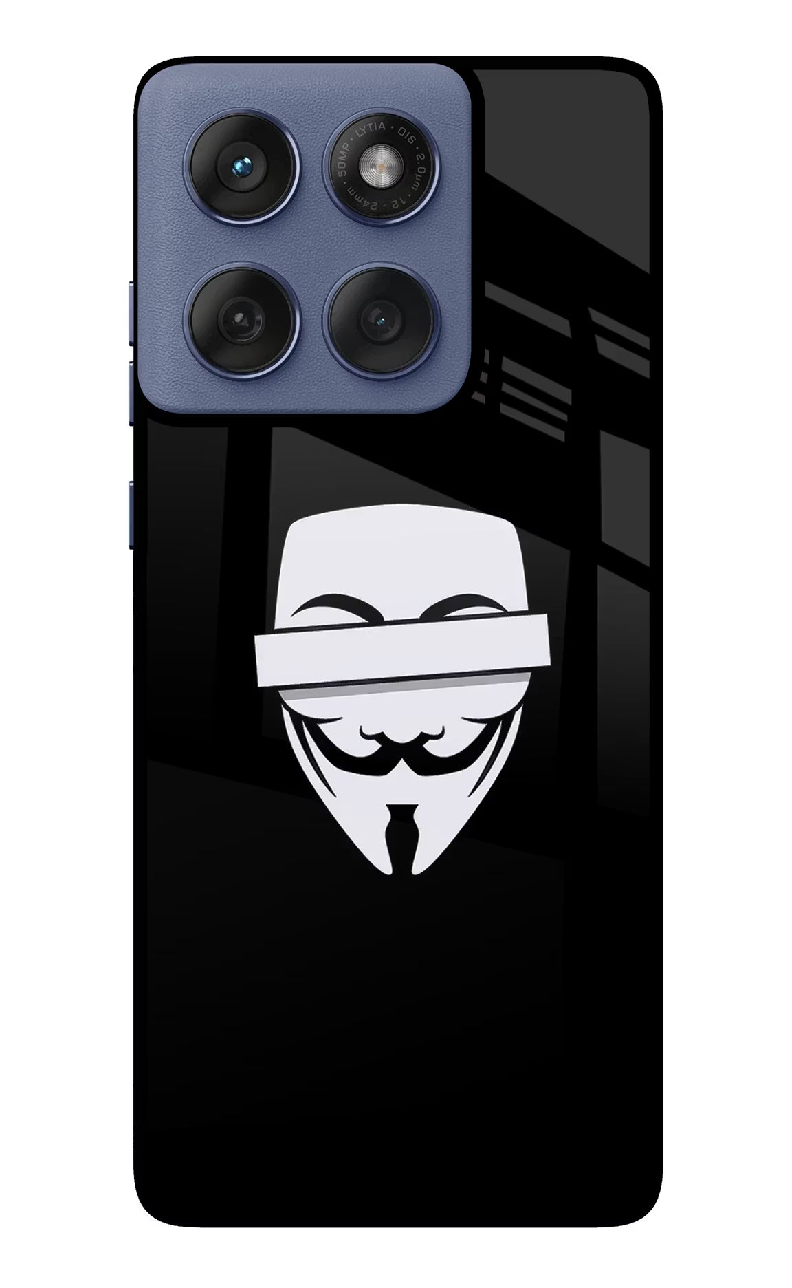 Anonymous Face Moto Edge 60 Fusion Glass Case Back Cover by Casekaro