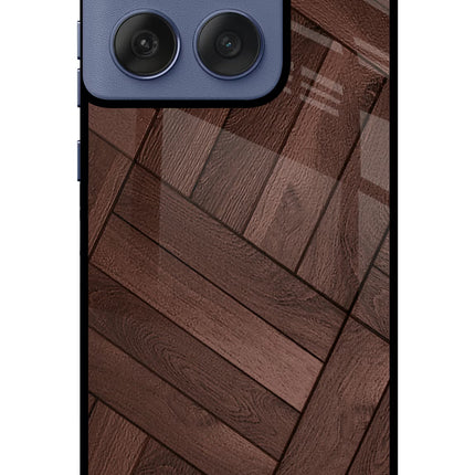 Wooden Texture Design Moto Edge 60 Fusion Glass Case Back Cover by Casekaro