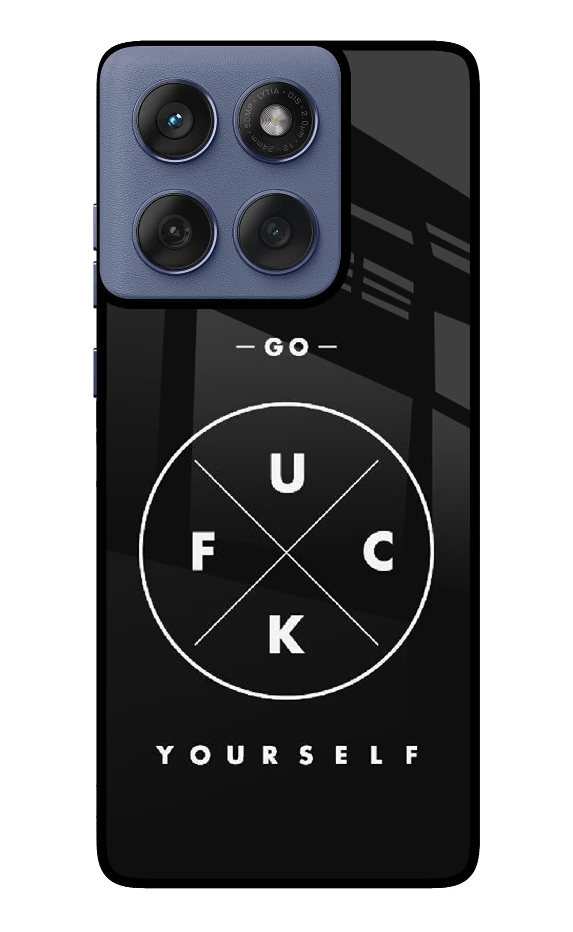 Go Fuck Yourself Moto Edge 60 Fusion Glass Case Back Cover by Casekaro