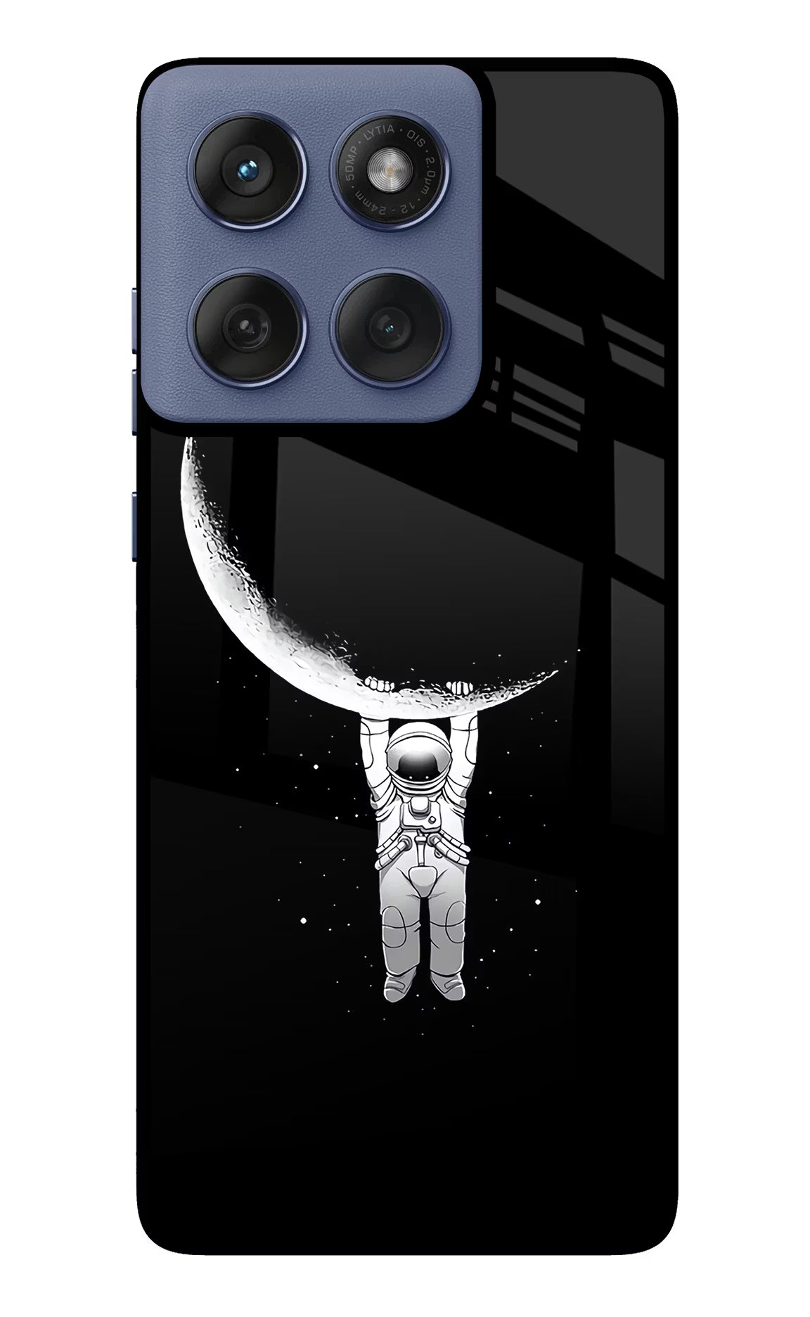 Moon Space Moto Edge 60 Fusion Glass Case Back Cover by Casekaro