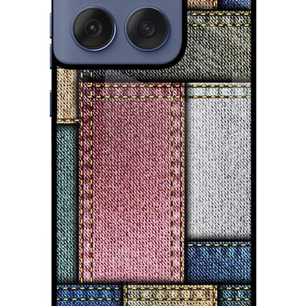 Multicolor Jeans Moto Edge 60 Fusion Glass Case Back Cover by Casekaro