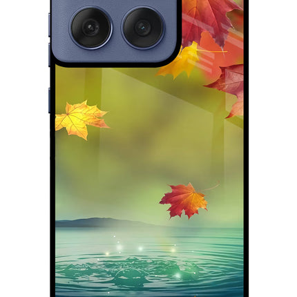 Flowers Moto Edge 60 Fusion Glass Case Back Cover by Casekaro