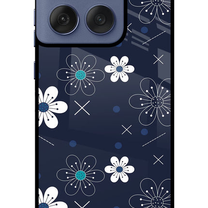 Flowers Moto Edge 60 Fusion Glass Case Back Cover by Casekaro
