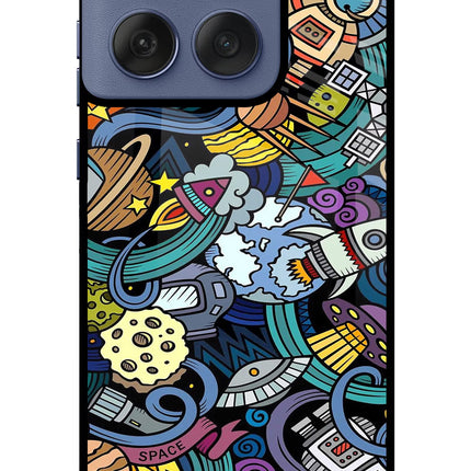 Space Abstract Moto Edge 60 Fusion Glass Case Back Cover by Casekaro