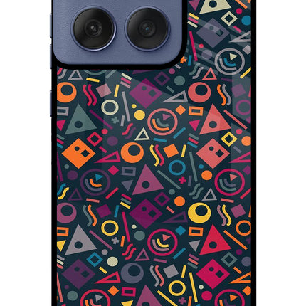 Geometric Abstract Moto Edge 60 Fusion Glass Case Back Cover by Casekaro