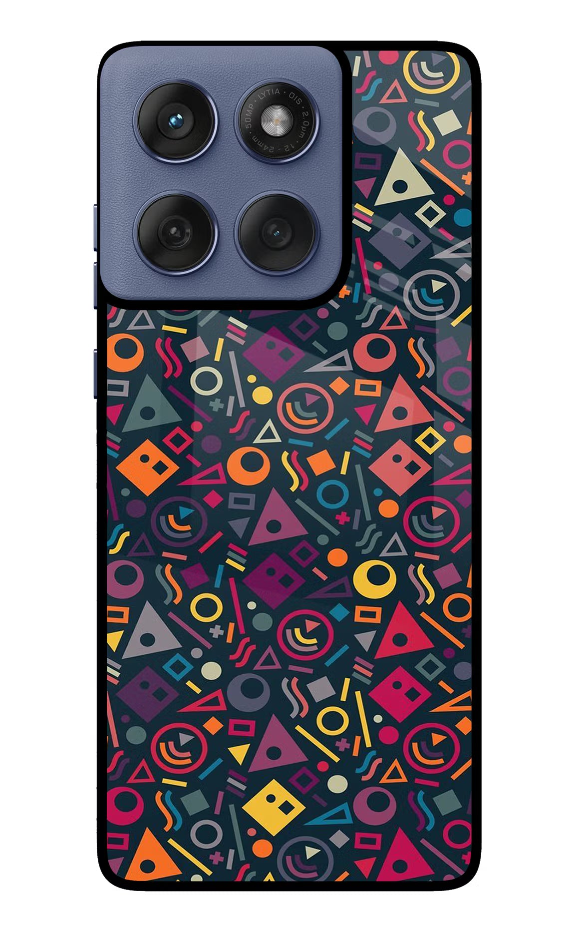 Geometric Abstract Moto Edge 60 Fusion Glass Case Back Cover by Casekaro