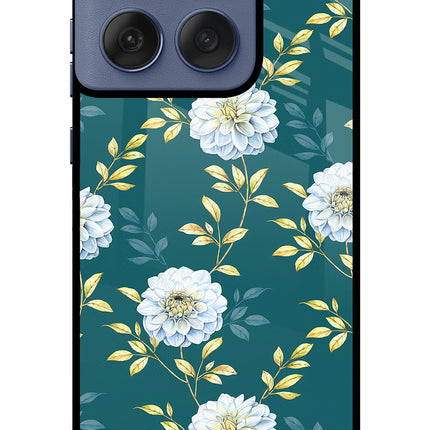 Flowers Moto Edge 60 Fusion Glass Case Back Cover by Casekaro
