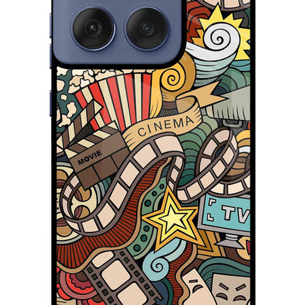 Cinema Abstract Moto Edge 60 Fusion Glass Case Back Cover by Casekaro