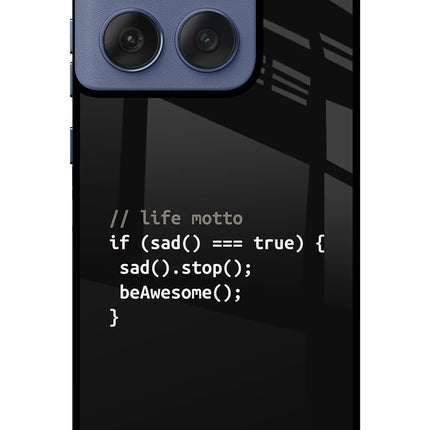 Life Motto Code Moto Edge 60 Fusion Glass Case Back Cover by Casekaro