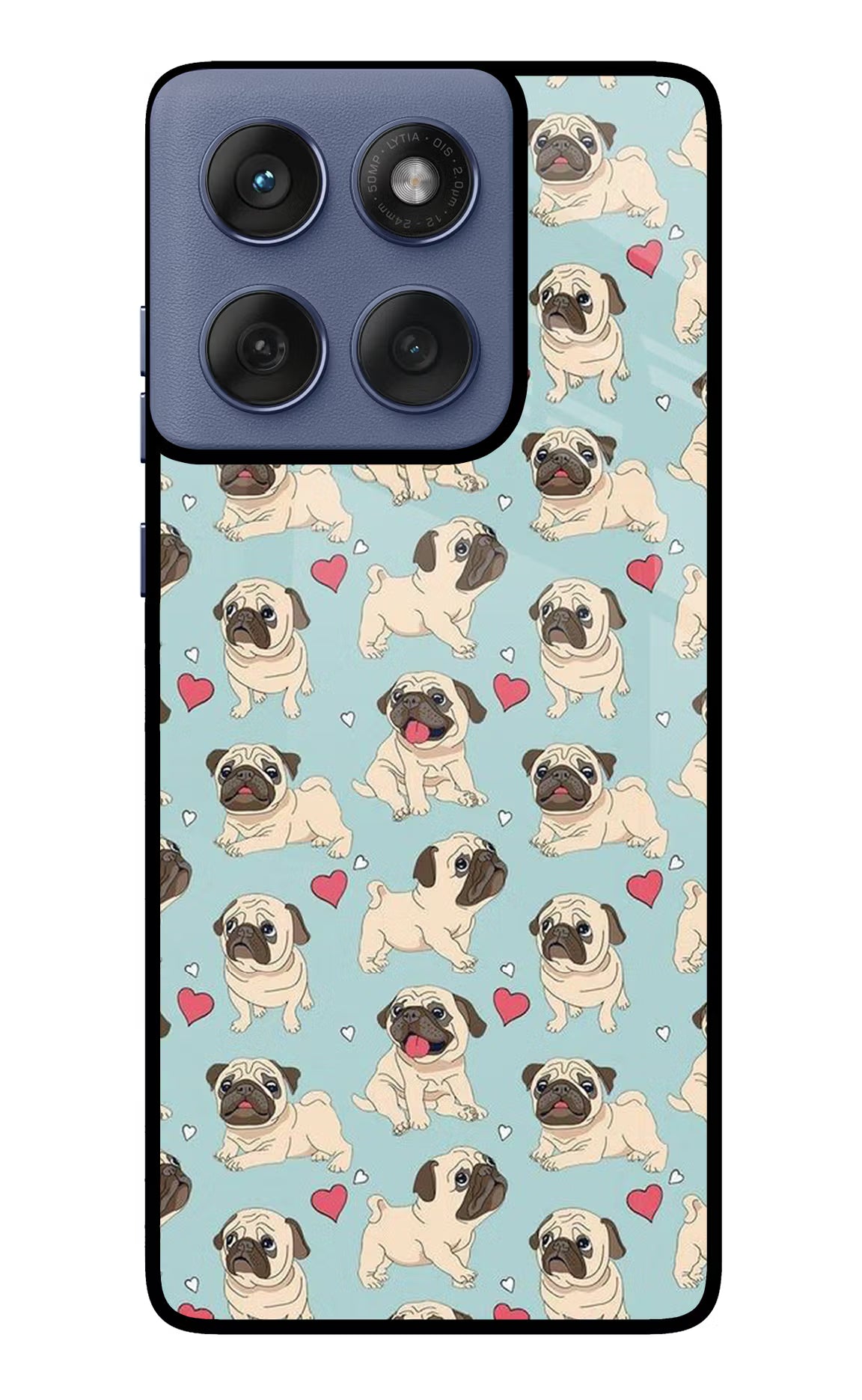 Pug Dog Moto Edge 60 Fusion Glass Case Back Cover by Casekaro
