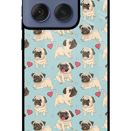Pug Dog Moto Edge 60 Fusion Glass Case Back Cover by Casekaro
