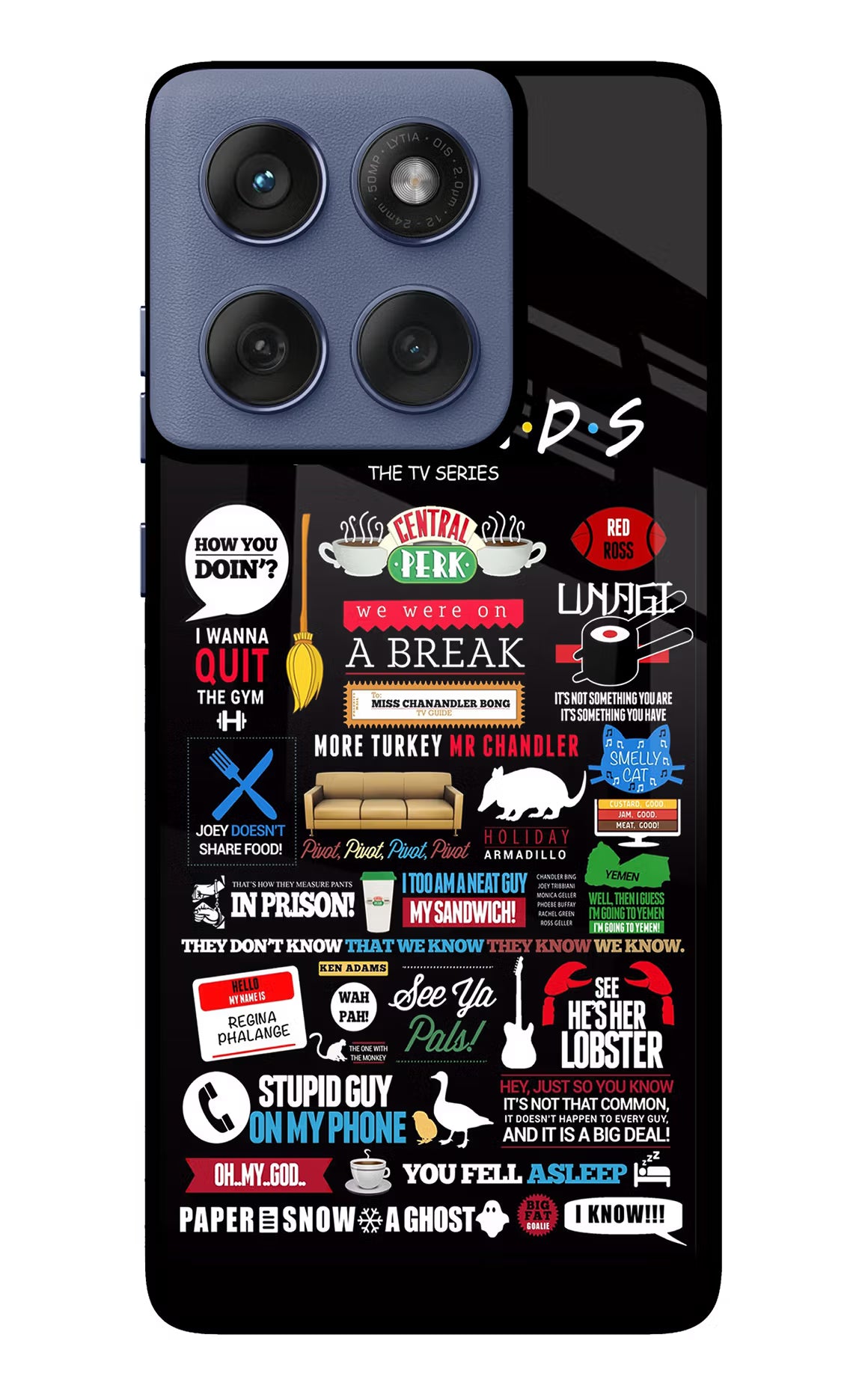 FRIENDS Moto Edge 60 Fusion Glass Case Back Cover by Casekaro