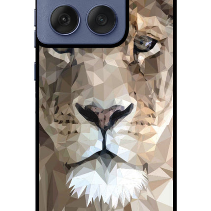 Lion Art Moto Edge 60 Fusion Glass Case Back Cover by Casekaro