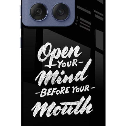 Open Your Mind Before Your Mouth Moto Edge 60 Fusion Glass Case Back Cover by Casekaro