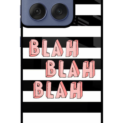 Blah Blah Blah Moto Edge 60 Fusion Glass Case Back Cover by Casekaro