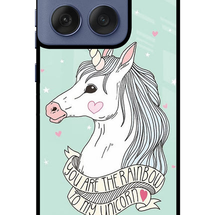 Unicorn Wallpaper Moto Edge 60 Fusion Glass Case Back Cover by Casekaro