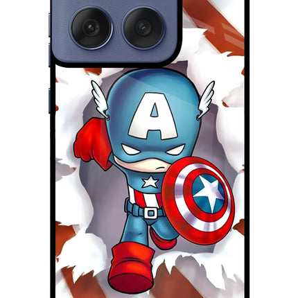 Captain America Moto Edge 60 Fusion Glass Case Back Cover by Casekaro