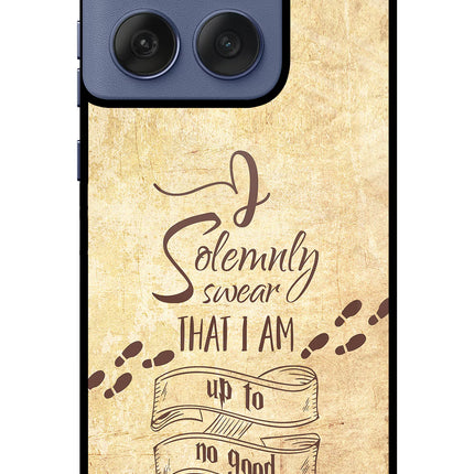 I Solemnly swear that i up to no good Moto Edge 60 Fusion Glass Case Back Cover by Casekaro
