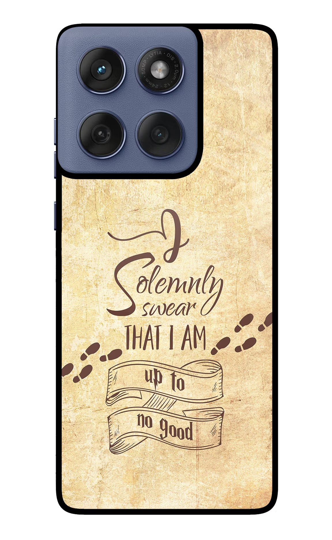 I Solemnly swear that i up to no good Moto Edge 60 Fusion Glass Case Back Cover by Casekaro