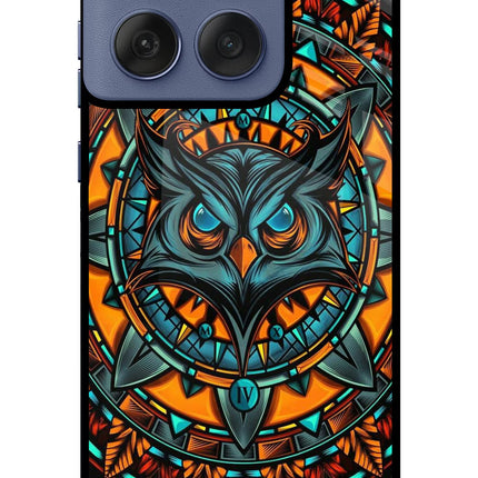 Angry Owl Art Moto Edge 60 Fusion Glass Case Back Cover by Casekaro