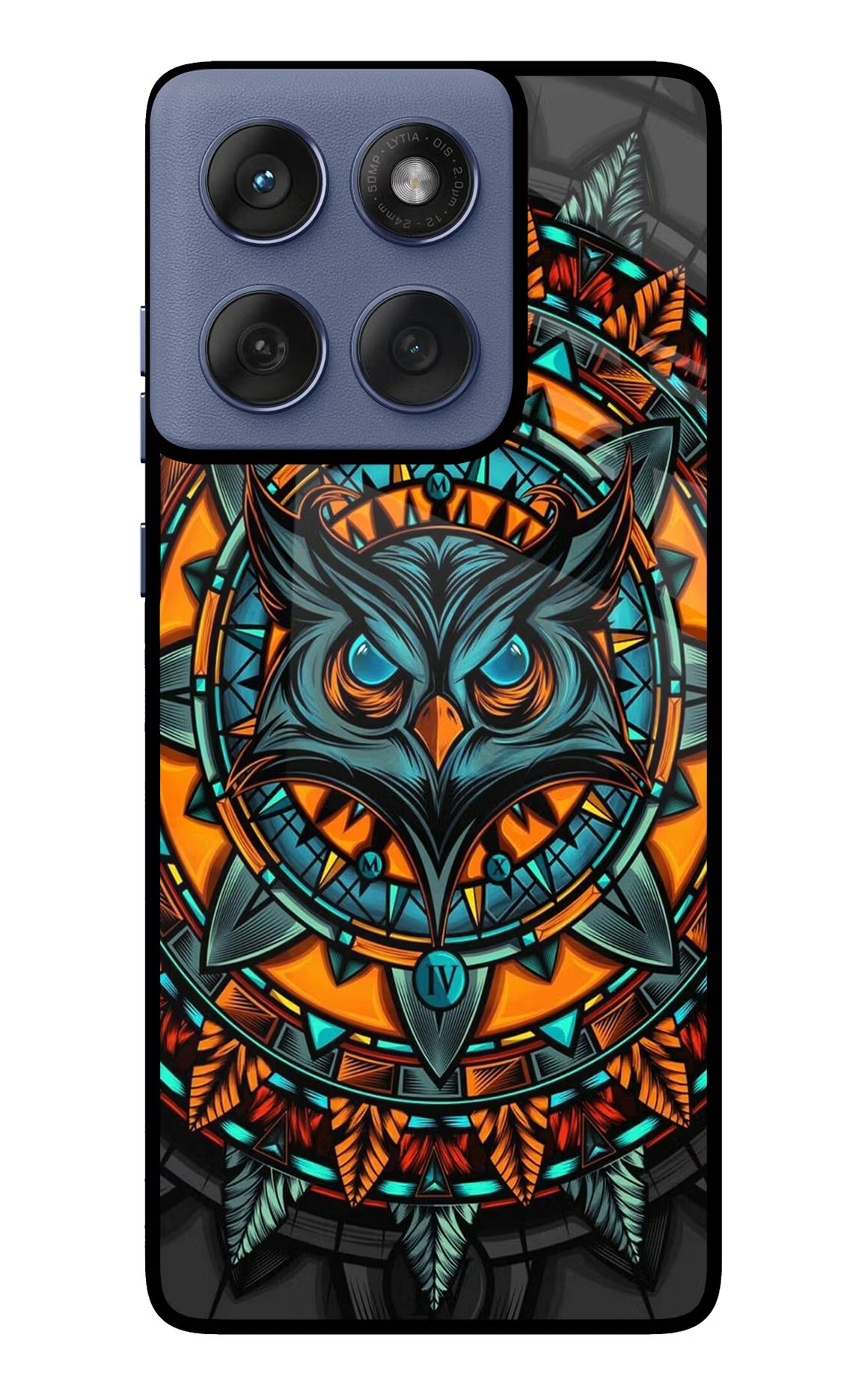 Angry Owl Art Moto Edge 60 Fusion Glass Case Back Cover by Casekaro