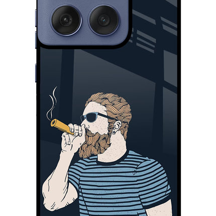 Smoking Moto Edge 60 Fusion Glass Case Back Cover by Casekaro