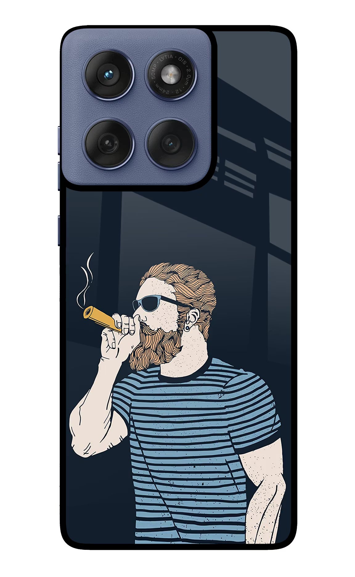 Smoking Moto Edge 60 Fusion Glass Case Back Cover by Casekaro